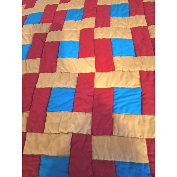 Childs Hand Made BEARS n BUTTERFLIES Baby Crib Quilt Blanket 48" x 36" - Picture 10 of 13